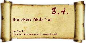 Beczkes Akács névjegykártya